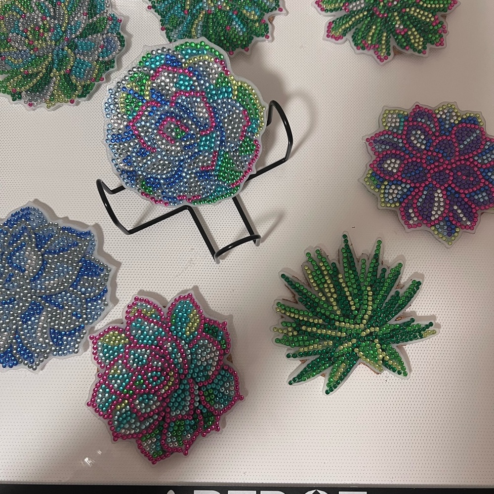 Colorful Beaded Succulent Wall Art